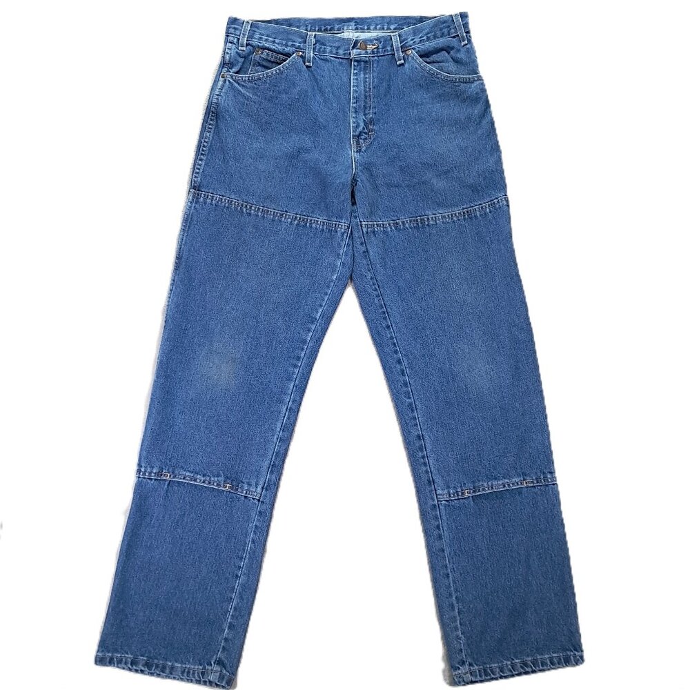 Dickies Double Knee Jean Men 34x34 Relaxed Fit Blue Work Utility 15293 SNB
